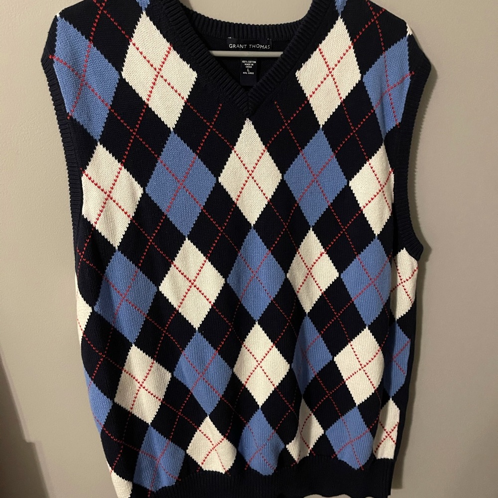 oversized argyle sweater
